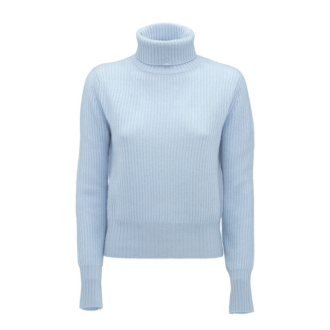 MAX MARA WEEKEND SUMATRA TURTLENECK WITH ENGLISH RIB Woman Celeste ...