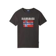 SURF FLAG T-SHIRT CHEST LOGO Man Dark Grey Solid SURF FLAG T-SHIRT CHEST LOGO Man Dark Grey Solid