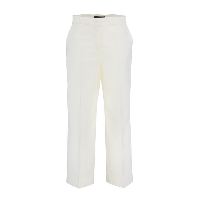 SVEZIA TROUSERS IN COTTON AND LINEN Woman Cream