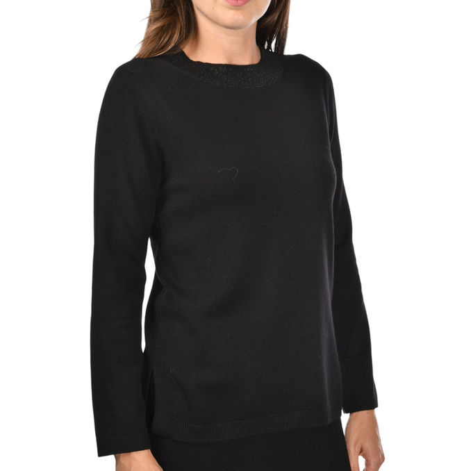 SWEATER IN LUREX WOOL Woman Black