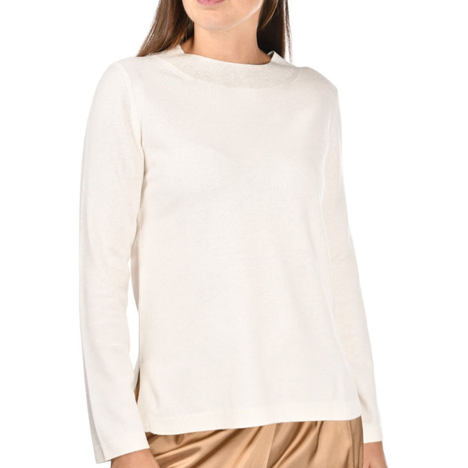 SWEATER IN LUREX WOOL Woman Cream