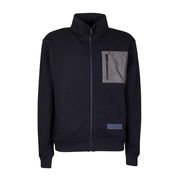 SWEATER WITH NYLON POCKET Man Blue SWEATER WITH NYLON POCKET Man Blue