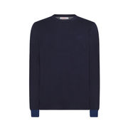 SWEATER WITH WOOL PATCH Man Navy Blue SWEATER WITH WOOL PATCH Man Navy Blue