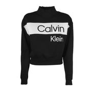 SWEATSHIRT COLOR BLOCKING MOCK NECK Woman Black SWEATSHIRT COLOR BLOCKING MOCK NECK Woman Black