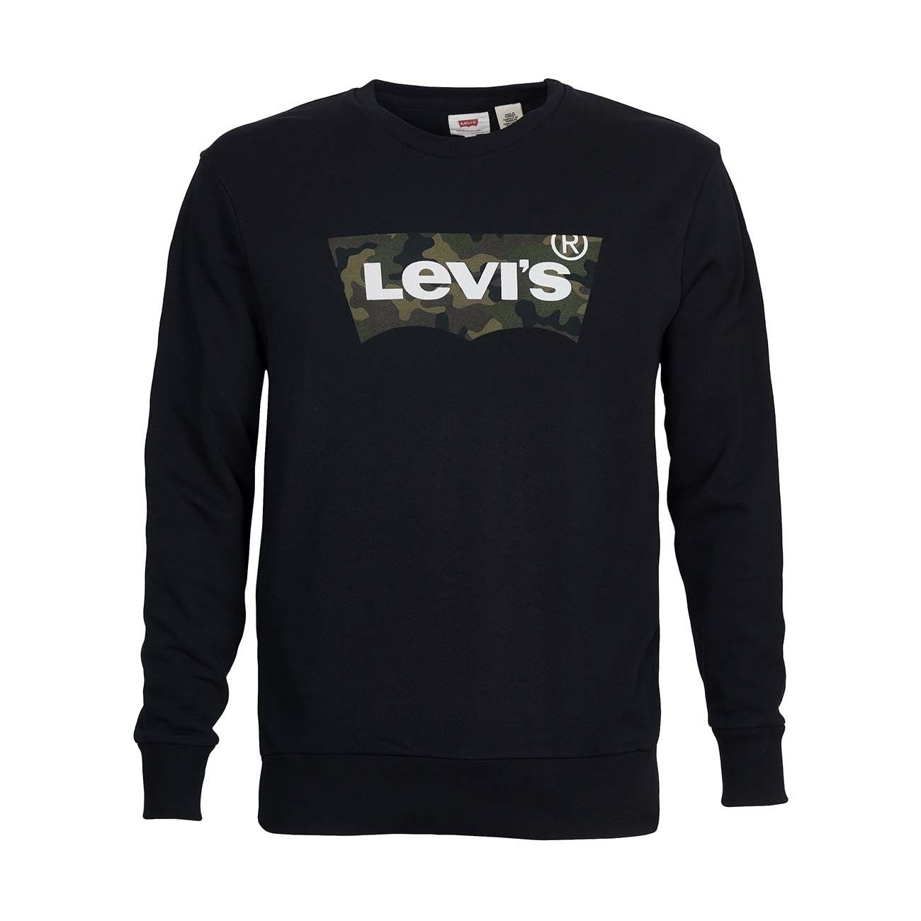 LEVIS SWEATSHIRT GRAPHIC CREW STAMPA CAMO Man Black Camouflage | Mascheroni  Sportswear
