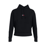 SWEATSHIRT HOOD AND LOGO BADGE IN FLEECE COTTON Woman Black SWEATSHIRT HOOD AND LOGO BADGE IN FLEECE COTTON Woman Black