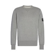 SWEATSHIRT IN ORGANIC COTTON WITH LABEL Man Mid Grey SWEATSHIRT IN ORGANIC COTTON WITH LABEL Man Mid Grey