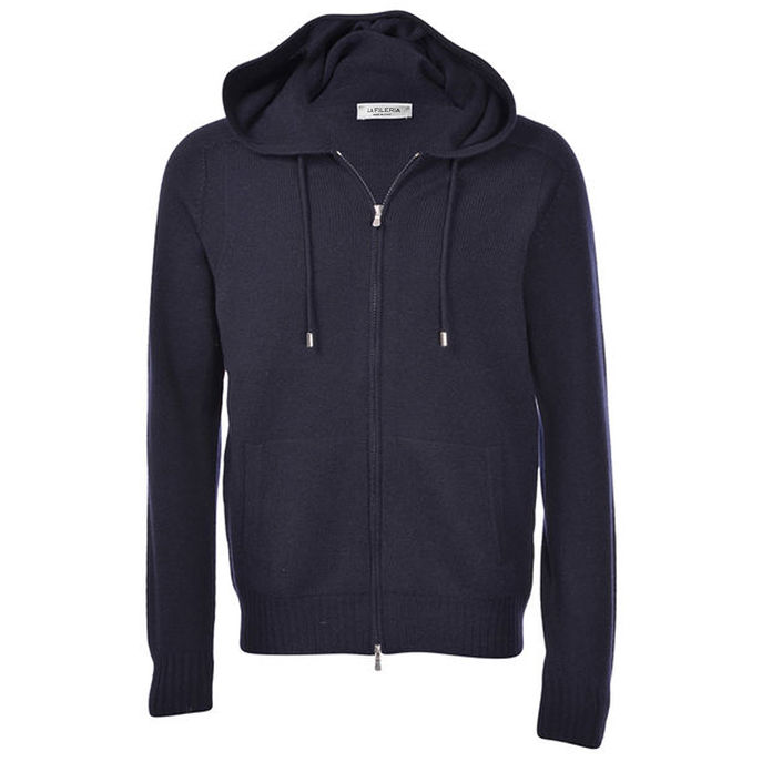 SWEATSHIRT IN WOOL Man Navy Blue