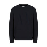 SWEATSHIRT LARGE VELVET LOGO ON THE CHEST Man Navy SWEATSHIRT LARGE VELVET LOGO ON THE CHEST Man Navy