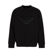 SWEATSHIRT LOGO EAGLE FLOCKED Man Black Eagle SWEATSHIRT LOGO EAGLE FLOCKED Man Black Eagle