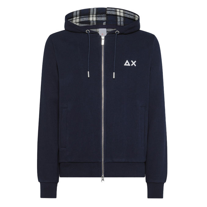 SWEATSHIRT WITH CONTRAST ZIP Man Blue Bavy