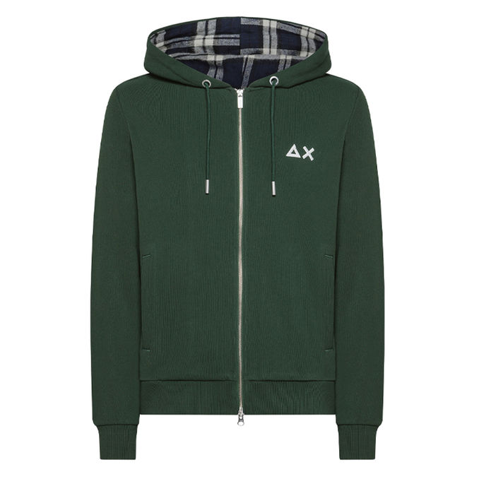 SWEATSHIRT WITH CONTRAST ZIP Man Green