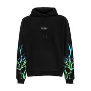 SWEATSHIRT WITH GREEN AND LIGHT BLUE LIGHTNING PRINT Man Black SWEATSHIRT WITH GREEN AND LIGHT BLUE LIGHTNING PRINT Man Black