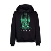 SWEATSHIRT WITH HOOD AND GREEN FACE PRINT Man Black SWEATSHIRT WITH HOOD AND GREEN FACE PRINT Man Black