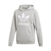 SWEATSHIRT WITH HOOD AND POCKET AND TREFOIL LOGO Boy Grey White SWEATSHIRT WITH HOOD AND POCKET AND TREFOIL LOGO Boy Grey White