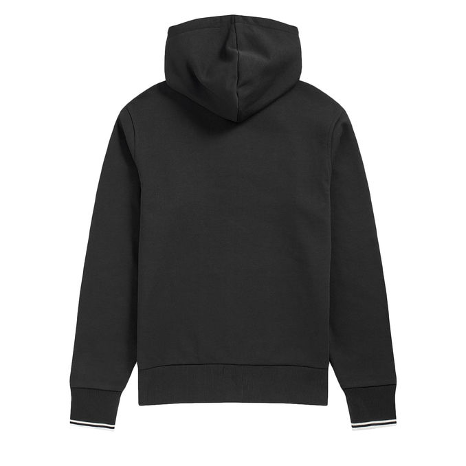 SWEATSHIRT WITH HOOD AND ZIP Man Black
