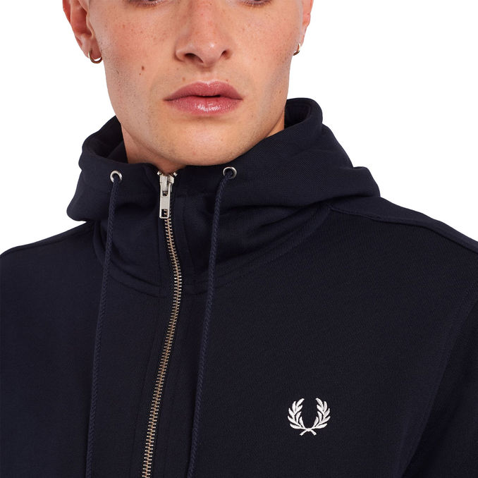 SWEATSHIRT WITH HOOD AND ZIP Man Navy