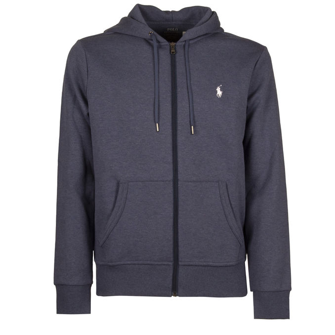 SWEATSHIRT WITH ZIP AND HOODIE Man Derby Blue Hather