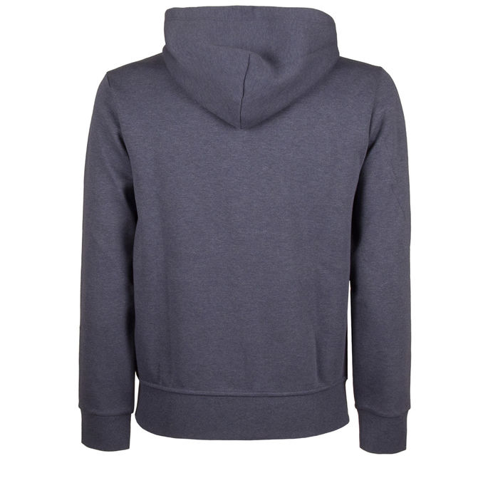 SWEATSHIRT WITH ZIP AND HOODIE Man Derby Blue Hather
