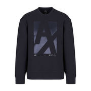 SWEATSHIRT WRITTEN LARGE ON THE CHEST Man Navy SWEATSHIRT WRITTEN LARGE ON THE CHEST Man Navy