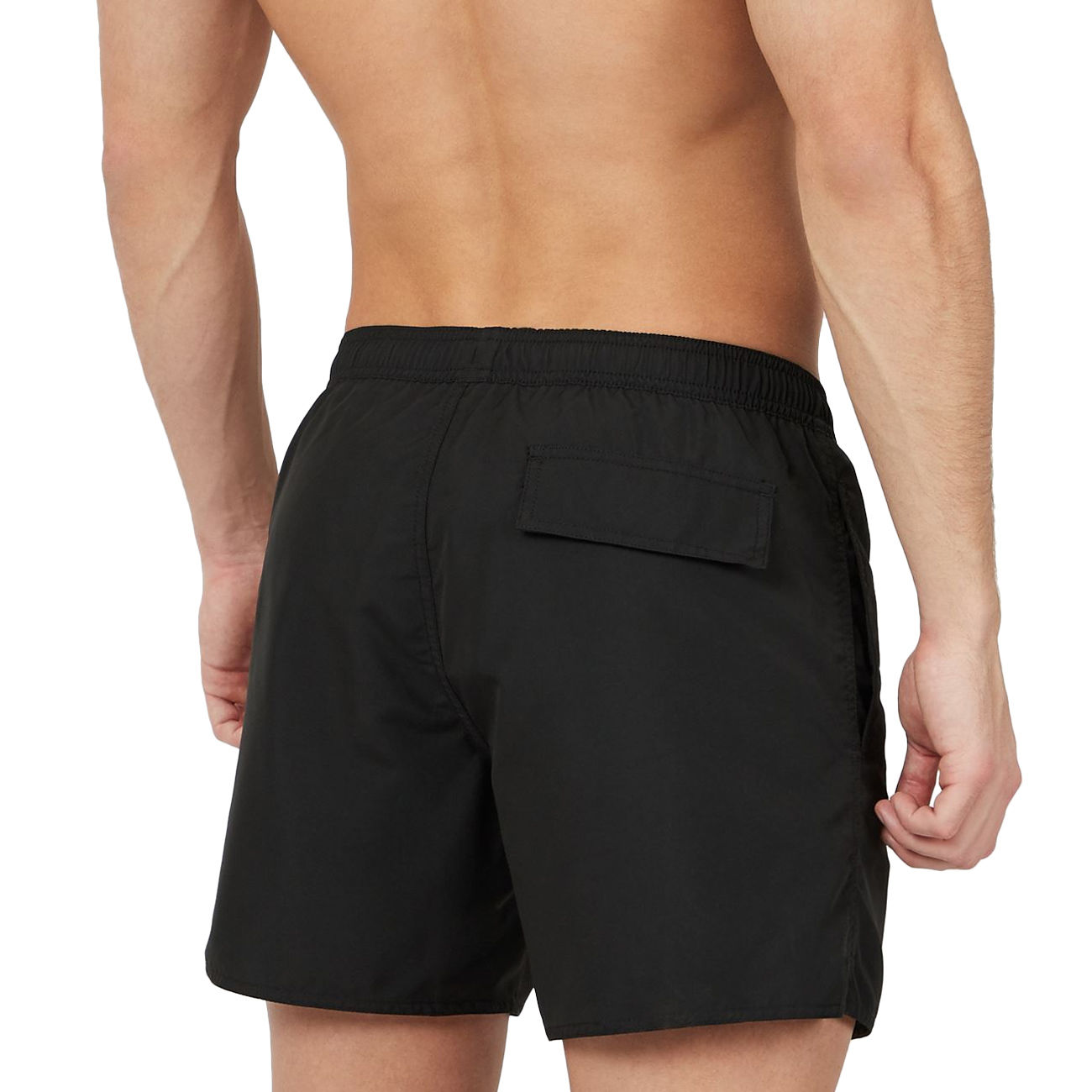 EMPORIO ARMANI SWIMWEAR SWIM SHORTS WITH LOGO BAND Man Black | Mascheroni  Store