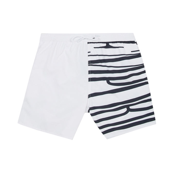 SWIM TRUNKS WITH LOGO PATTERN Man EWA White
