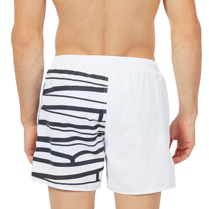 SWIM TRUNKS WITH LOGO PATTERN Man EWA White