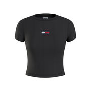 T-SHIRT BABY CROP RIN CENTER BADGE Woman Black T-SHIRT BABY CROP RIN CENTER BADGE Woman Black