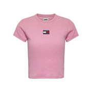 T-SHIRT BABY CROP RIN CENTER BADGE Woman Fresh Pink T-SHIRT BABY CROP RIN CENTER BADGE Woman Fresh Pink