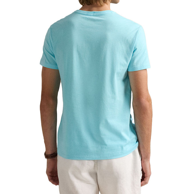 T-SHIRT CREWNECK SLIM FIT JERSEY Man Aqua Blue
