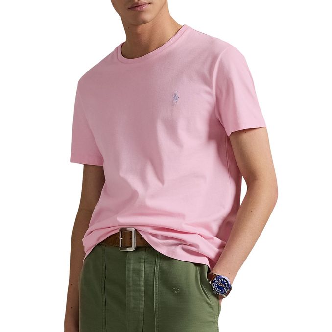 T-SHIRT CREWNECK SLIM FIT JERSEY Man Bath Pink