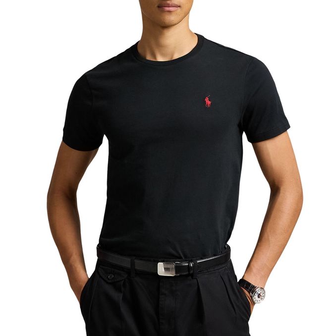 T-SHIRT CREWNECK SLIM FIT JERSEY Man Black