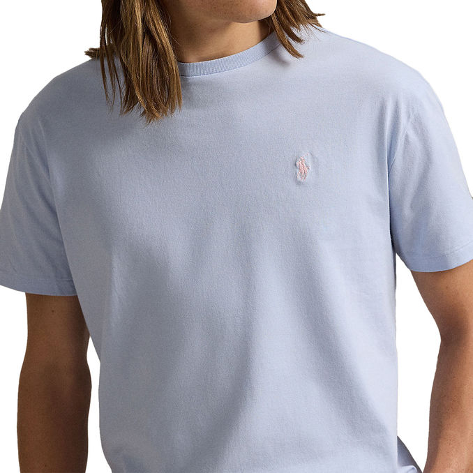 T-SHIRT CREWNECK SLIM FIT JERSEY Man Cornflower Blue