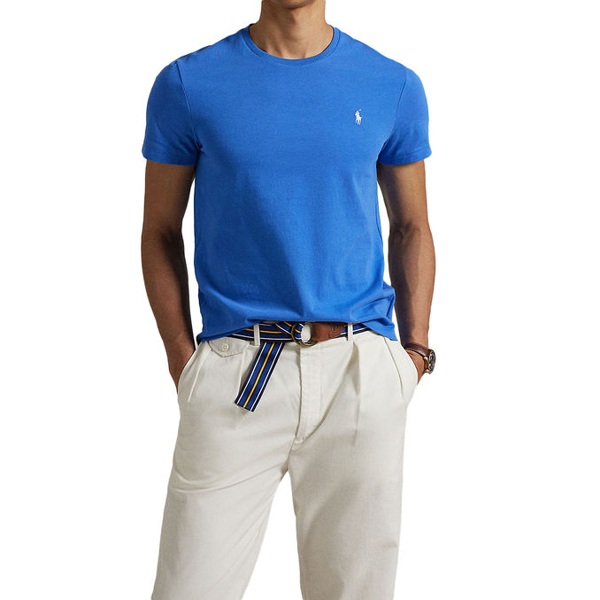 T-SHIRT CREWNECK SLIM FIT JERSEY Man Embayment Blue