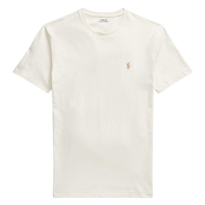 T-SHIRT CREWNECK SLIM FIT JERSEY Man Parchment Cream