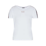EMPORIO ARMANI OVER T-SHIRT WITH DROP SLEEVES Woman White Silver logo