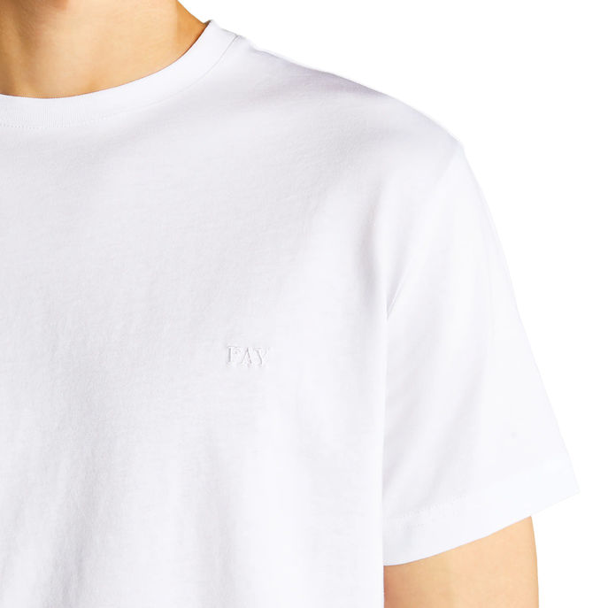 T-SHIRT EMBROIDERY ON CHEST Man White