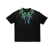 T-SHIRT GREEN AND LIGHTBLUE LIGHTNING Man Black T-SHIRT GREEN AND LIGHTBLUE LIGHTNING Man Black