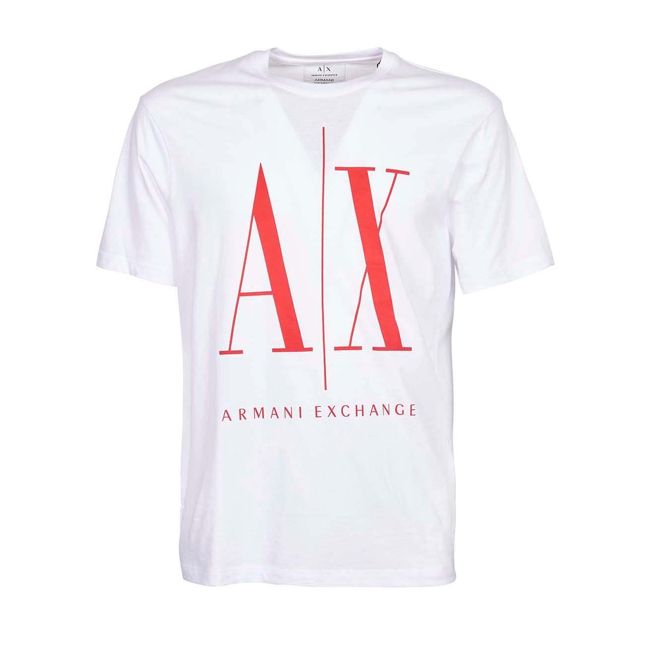 ARMANI EXCHANGE T-SHIRT LOGO ICON PERIOD Man White Red | Mascheroni  Sportswear