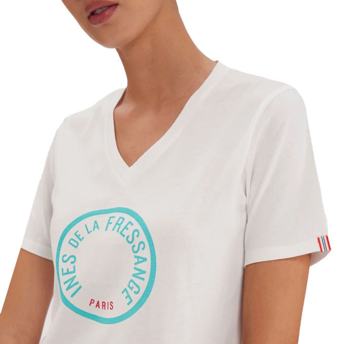 T-SHIRT PIA Woman Ecru Turquoise