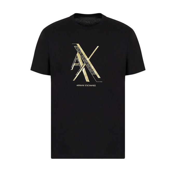 ARMANI EXCHANGE T-SHIRT RAMADAN Man Black Gold Logo | Mascheroni Store