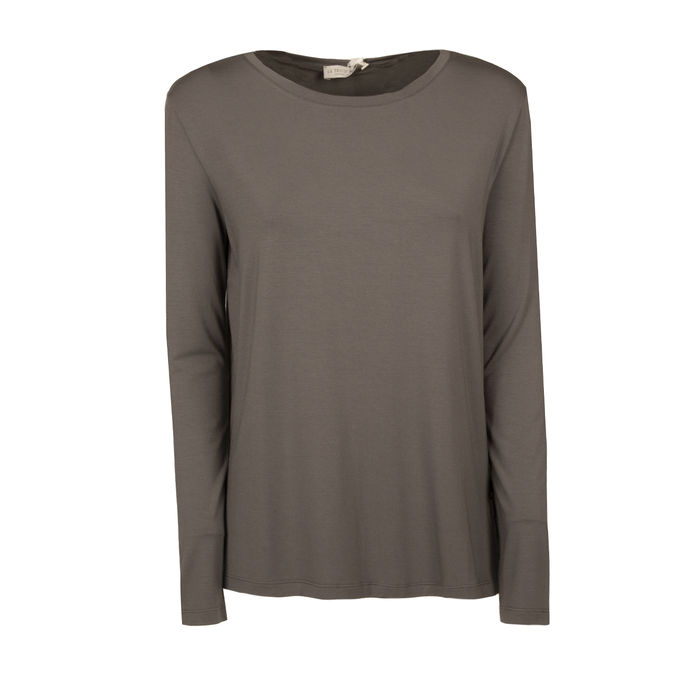 T.SHIRT SCOLLO BARCA VISCOSA STRETCH Donna Silver