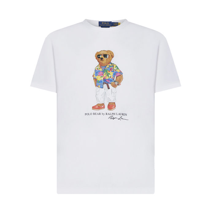 T-SHIRT TEDDY PATCH Man White Beach Club Bear 