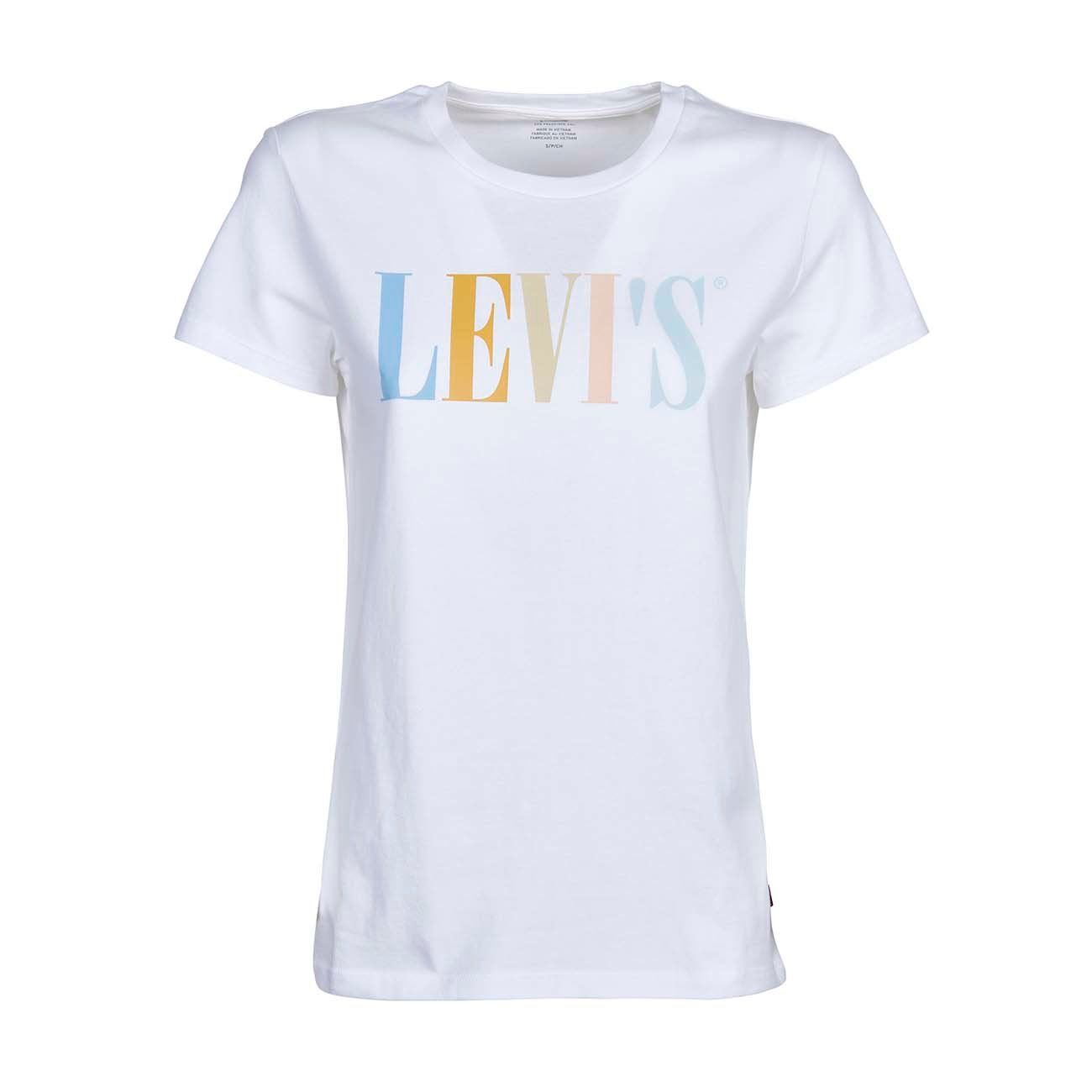 T-SHIRT THE PERFECT TEE WITH PASTEL SERIF Woman White Multicolor | Mascheroni Sportswear