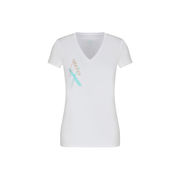 T-SHIRT WITH BICOLOR LOGO Woman Optic White T-SHIRT WITH BICOLOR LOGO Woman Optic White