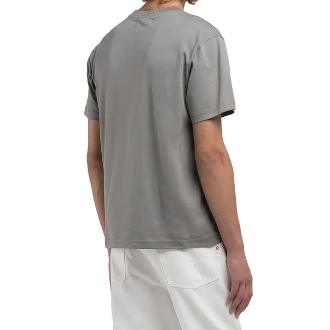 T-SHIRT WITH BLURRED LETTERING Men Grey
