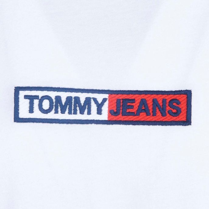 TOMMY HILFIGER JEANS T-SHIRT WITH EMBROIDERED BOX LOGO Man White