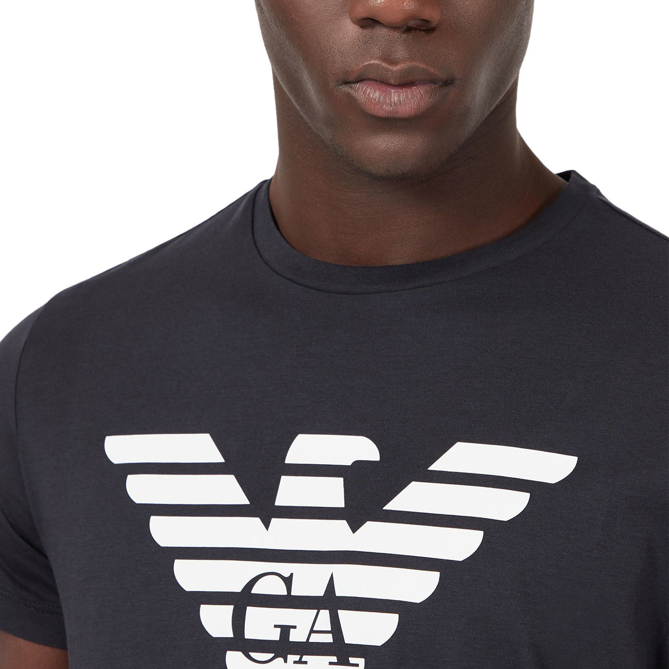 ophøre kedel Specialist EMPORIO ARMANI T-SHIRT WITH MAXI EAGLE Man Blue Navy | Mascheroni Store