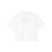 T-SHIRT WITH METALLIC LOGO Woman Bright White T-SHIRT WITH METALLIC LOGO Woman Bright White