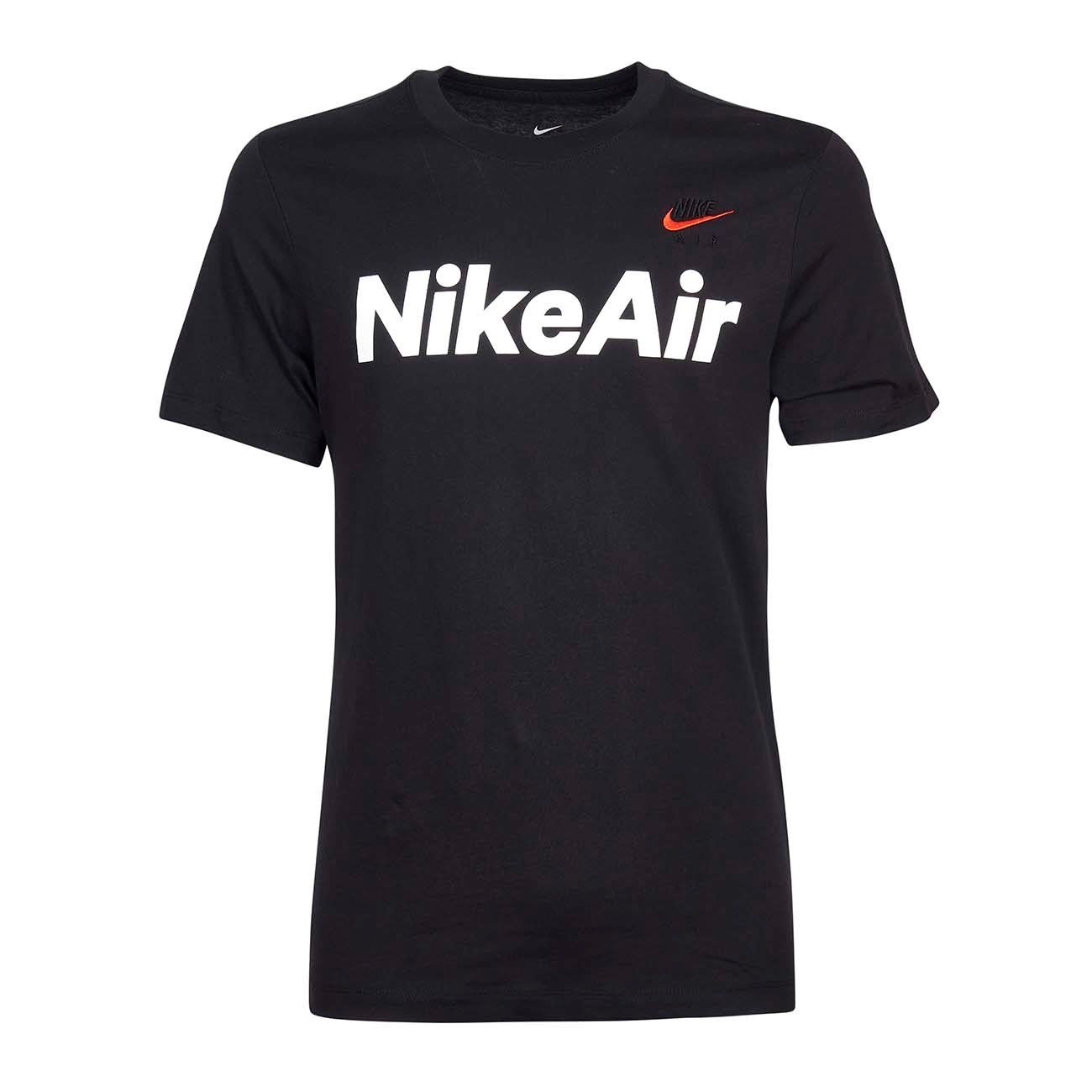 NIKE T-SHIRT WITH NIKE AIR LETTERING AND EMBROIDERED LOGO Man Black Red ...